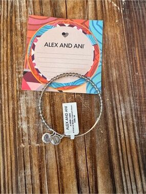 ALEX AND ANI Brilliance Bead Crescent Moon Beaded Silver Bracelet New With Tags